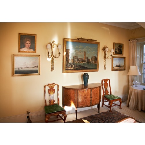 149 - A FINE PAIR OF RED LACQUER AND PARCEL GILT SIDE CHAIRS, circa 1735, with ornate chinoiserie decorati... 