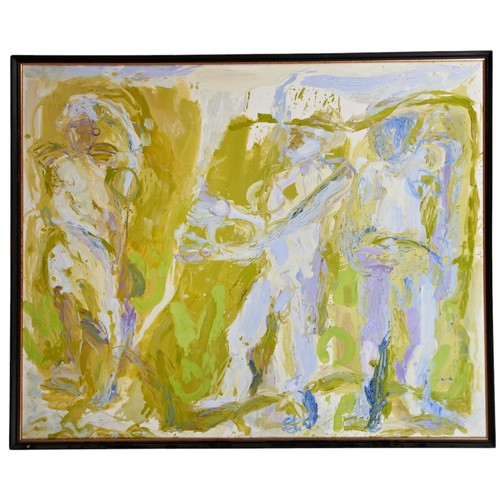 256 - ATTRIBUTED TO CHARLOTTE CULLINAN (b.1959), OIL ON CANVAS of three figuresUnsigned.132 x 163 cmPROVEN... 