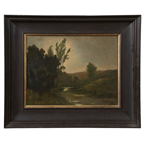 253 - ATTRIBUTED TO GEORGE BOYLE (1826-1899) - OIL PAINTING ON CANVAS, depicting a bend in the river, sign... 