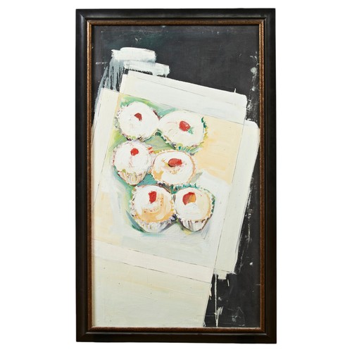 259 - A CONTEMPORARY OIL PAINTING ON CANVAS, of six cupcakes in a boxUnsigned108.5 x 60 cmPROVENANCE: From... 