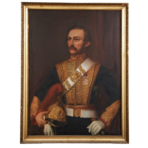 463 - COLONEL JOHN RICHARD MAGRATH, Portrait in Military Uniform, oil on canvas, hand written, paper label... 