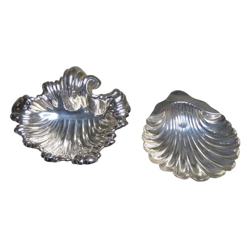 517 - A LATE VICTORIAN SWEETMEAT DISHSHEFFIELD 1893scrolling Acanthus leaf form, raised on three ball feet... 