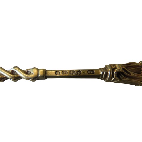 513 - A VICTORIAN SILVER GILT SPOONLONDON 1871the handle surmounted by Renaissance-style figuremarked for ... 