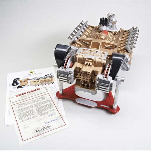 1:3 SCALE MODEL OF THE FERRARI 312T F1 ENGINE BY TERZO DALIA. NUMBER 17 OF 500, WITH ORIGINAL BROCHURE AND CERTIFICATE.