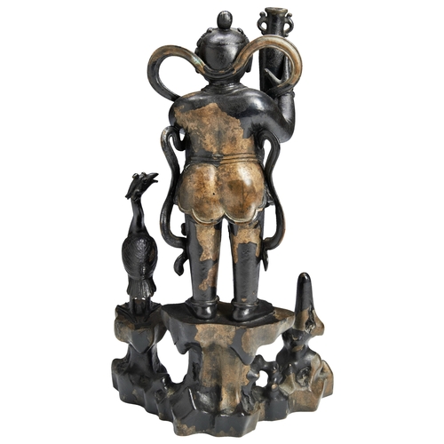 147 - A RARE AND LARGE GILT-BRONZE FIGURE GROUP OF SHANCAI TONGZI (SUDHANA)MING DYNASTY (1368-1644)铜鎏金善财童子... 