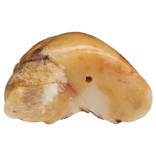 126 - A FINE CARVED SOAPSTONE FIGURE OF A LUOHANQIANLONG PERIOD (1736-1795)寿山石罗汉雕 清 乾隆1736-1795the figure ... 