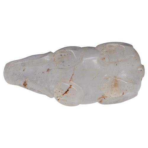 132 - A RARE ROCK CRYSTAL BEARYUAN / MING DYNASTY OR EARLIER水晶熊 元/明或更早modelled standing standing on all fo... 