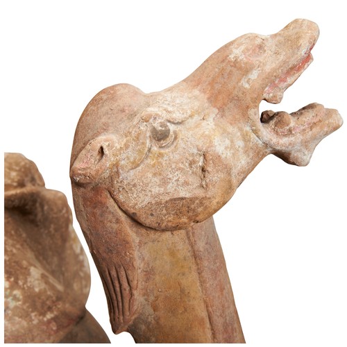 154 - AN IMPRESSIVE PAINTED POTTERY FIGURE OF A CAMELTANG DYNASTY  (618-907)陶俑骆驼 唐 618-907standing foursqu... 