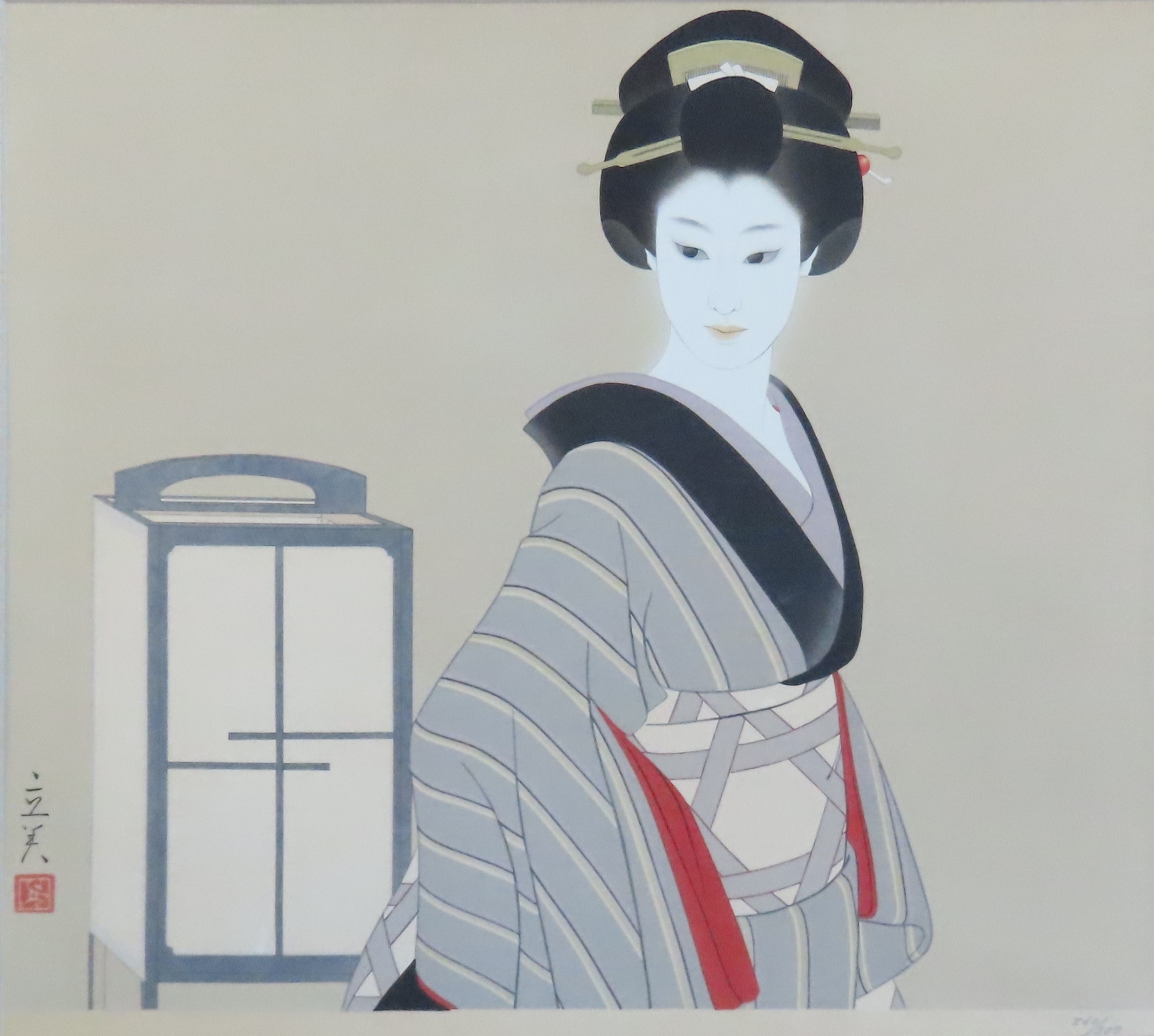 TATSUMI SHIMURA, (JAPANESE 1907-1980)'AKARI' woodblock print