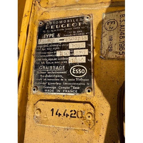 1973 Peugeot 304 Cabriolet Registration Number: VBH 120LChassis