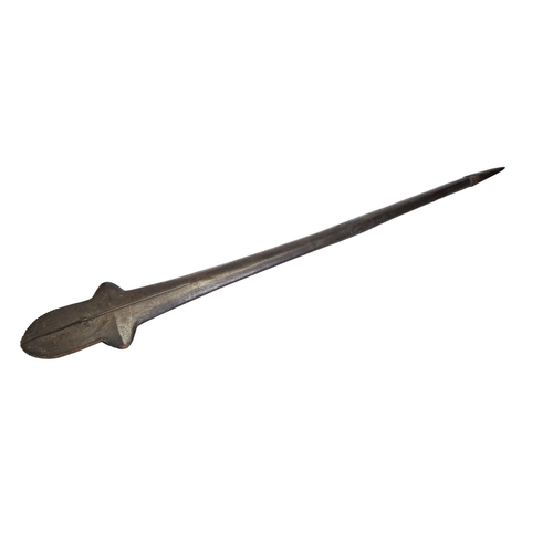 A FIJIAN CULACULA OR ‘PRIESTS’ CLUB, the spatulate blade with a serated ...