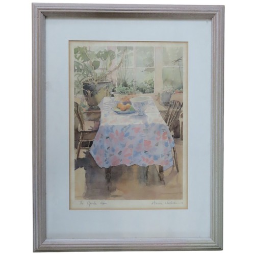 ANNIE WILLIAMS (b.1942) 'THE GARDEN ROOM' WATER COLOUR/PAPERsigned