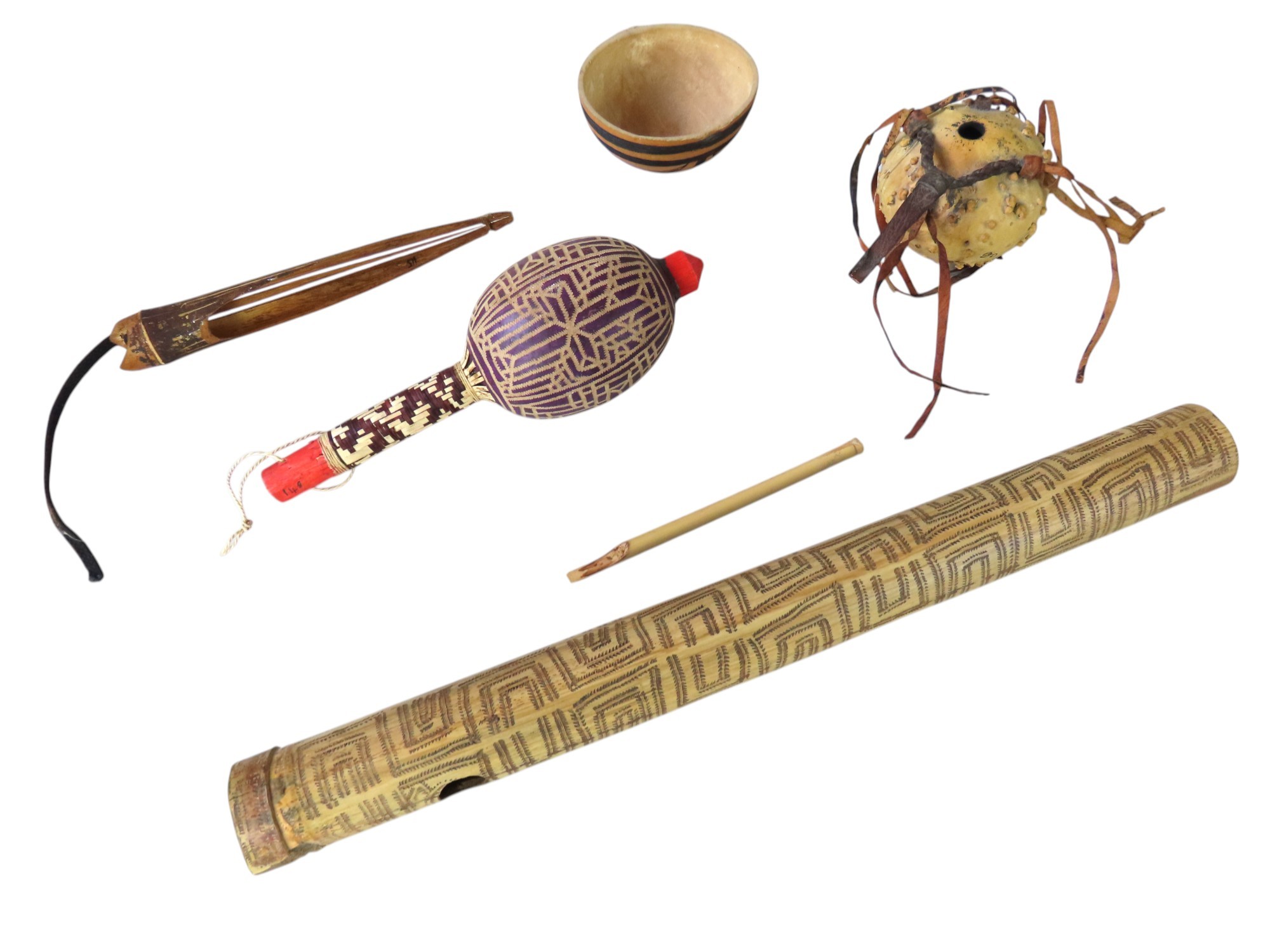 A KARAJA GOURD RATTLE from the Tocatins River region of Brazil, am ...