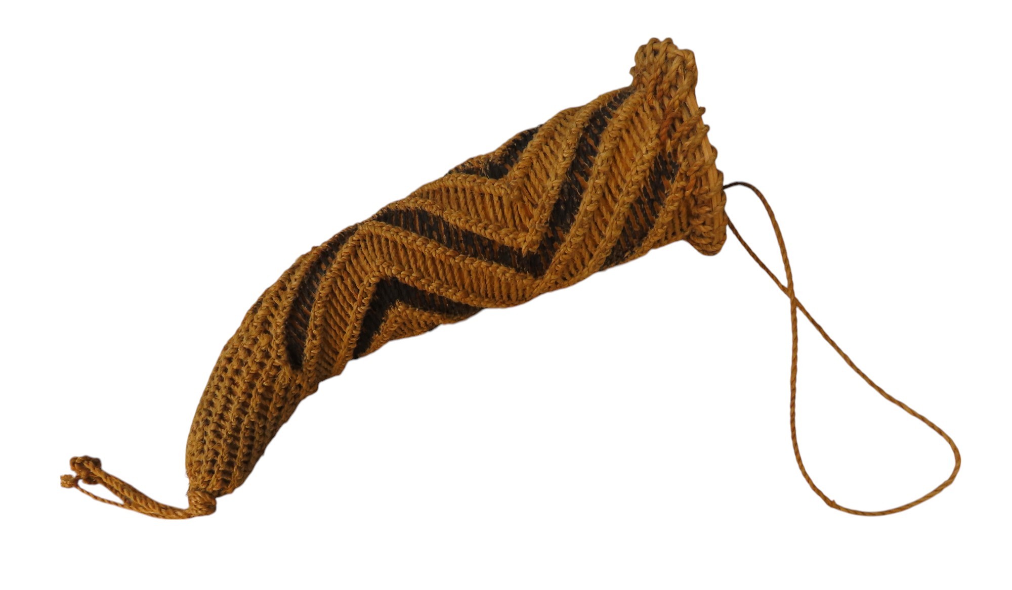 A WOVEN PHALLOCRYPT, GOROKA, made of vine fibre with painted pigment ...
