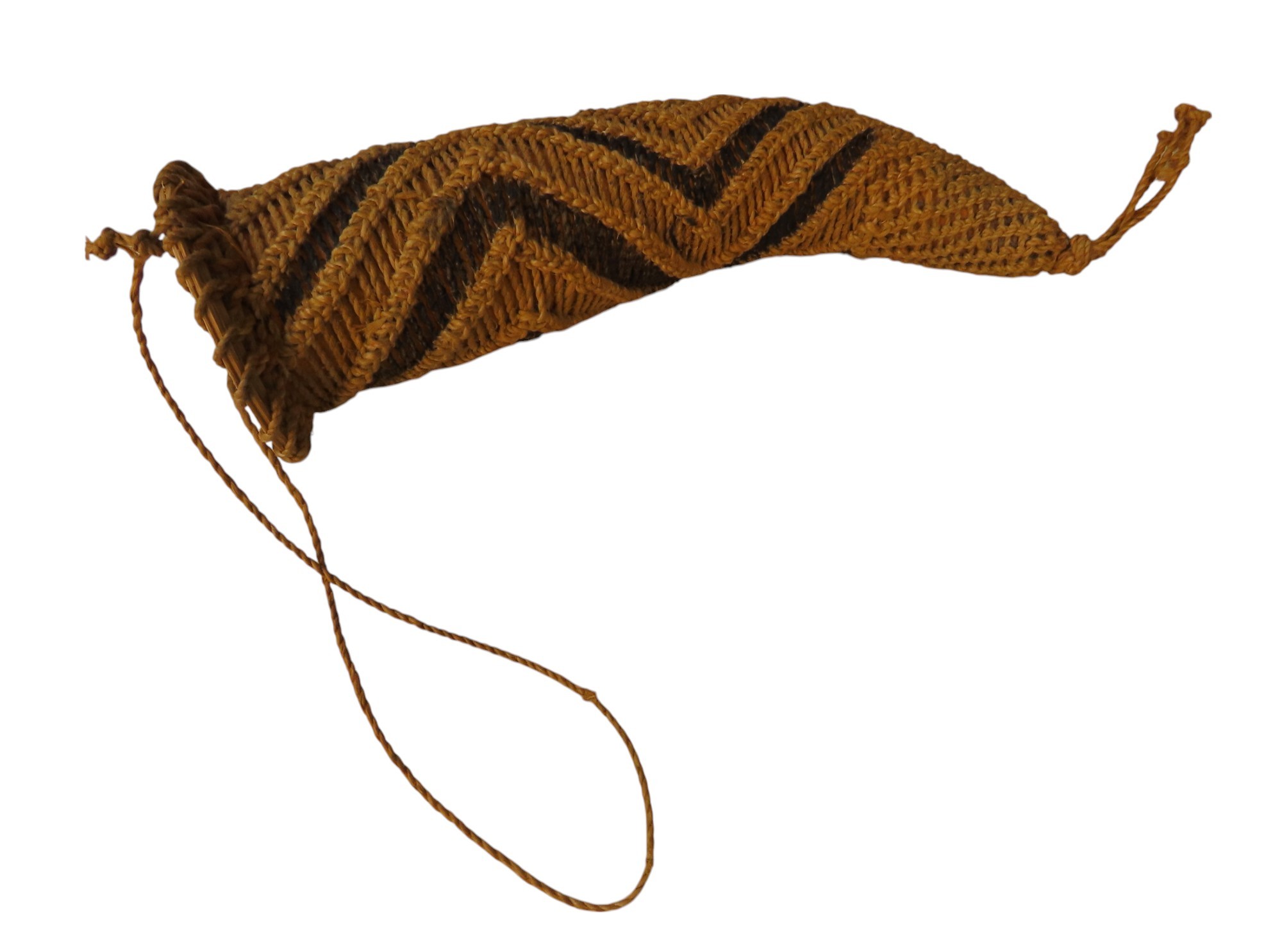 A WOVEN PHALLOCRYPT, GOROKA, made of vine fibre with painted pigment ...