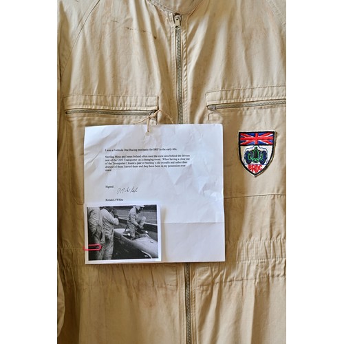 127 - AN ORIGINAL PERIOD STIRLING MOSS RACE SUITDirectly from the collection of Mr. Ron White. Ron White w... 
