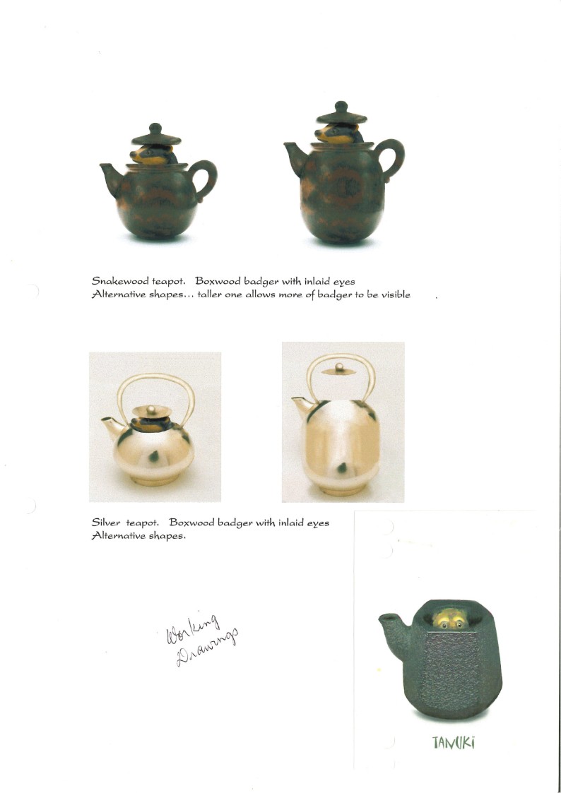 SUSAN WRAIGHT (BRITISH, B.1955)BADGER KETTLEnetsuke kettle: African ...