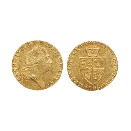 GEORGE III HALF GUINEA GOLD COIN, 1796, shield