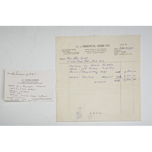 24 - A FINE GILT-BRONZE BUDDHA HEADTHAILAND, LANNA / CHIANG SAEN PERIOD, 15TH CENTURY铜佛首  十五世纪the inlaid ... 