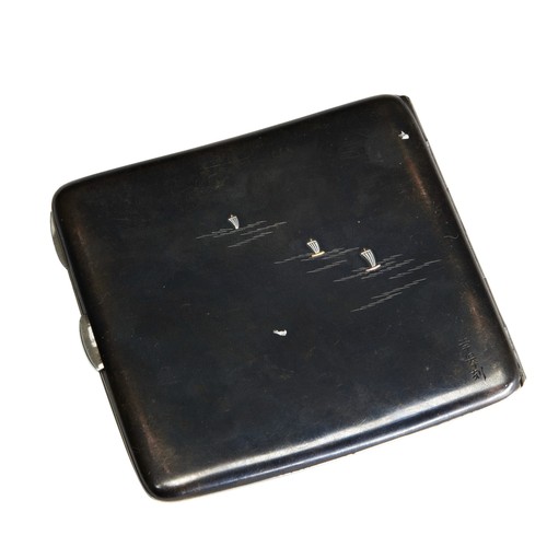 A FINE JAPANESE SHIBUICHI CIGARETTE CASE SIGNED KYOTO KURODAMEIJI