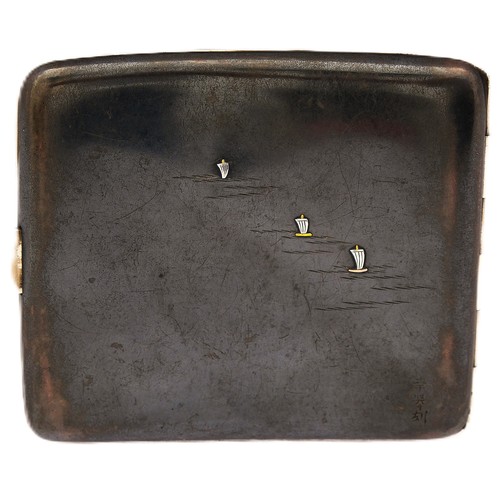 A FINE JAPANESE SHIBUICHI CIGARETTE CASE SIGNED KYOTO KURODAMEIJI