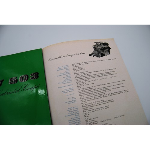 123 - BMW 503 Cabriolet Coupe BrochureOriginal 1957 BMW 503 Cabriolet Coupe Sales Brochure, This is not a ... 