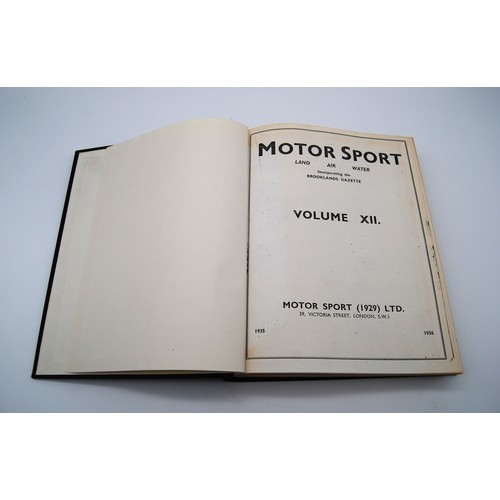 141 - Motor Sport Vol 12, numbers 1 to 12.  Bound in black and gold with covers.