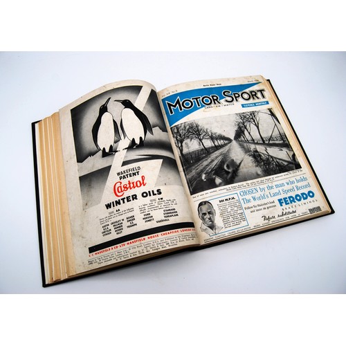 141 - Motor Sport Vol 12, numbers 1 to 12.  Bound in black and gold with covers.