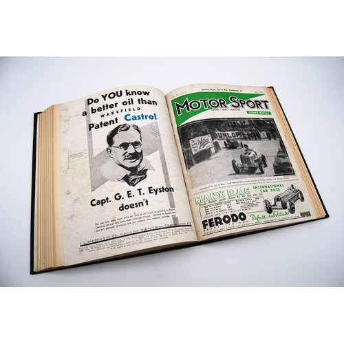 141 - Motor Sport Vol 12, numbers 1 to 12.  Bound in black and gold with covers.