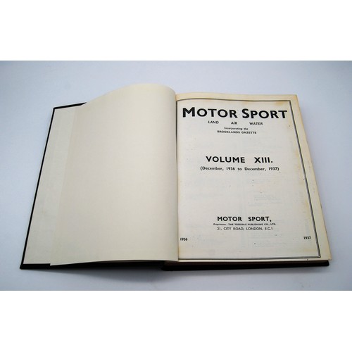 142 - Motor Sport Volume 13Numbers 1 to 12, bound in black and gold, without covers.