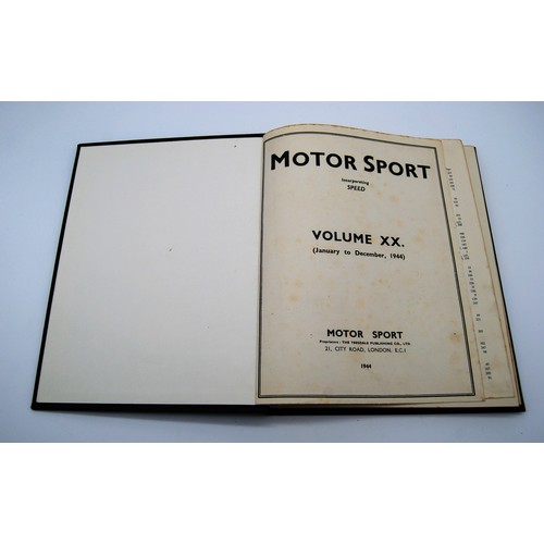 149 - Motor Sport Volume 20Numbers 1 to 12, bound in black and gold, without covers.