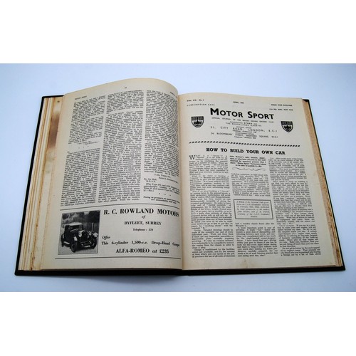 149 - Motor Sport Volume 20Numbers 1 to 12, bound in black and gold, without covers.