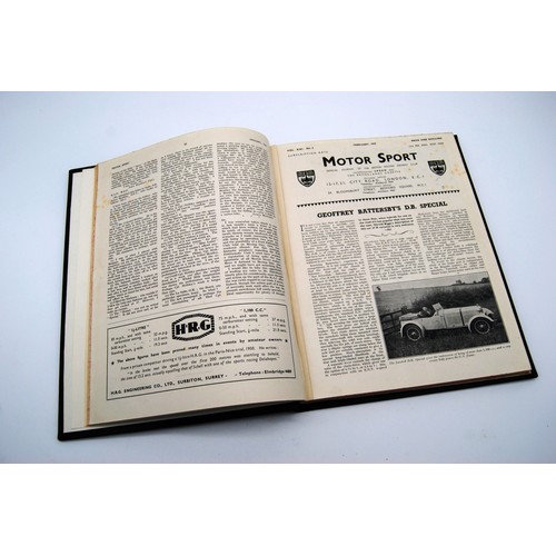 150 - Motor Sport Volume 21Numbers 1 to 12, bound in black and gold, without covers.