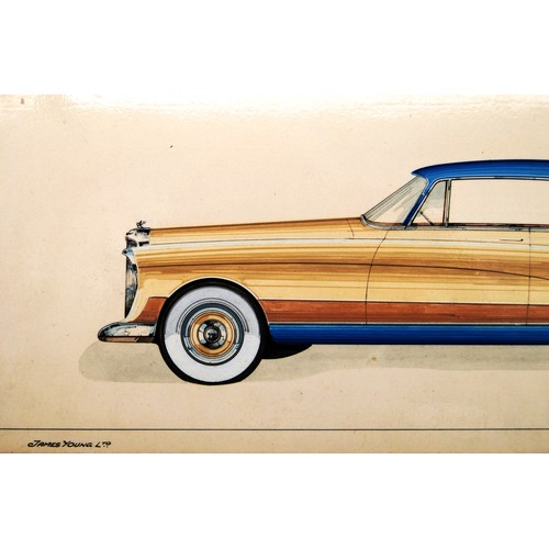 155 - Bentley Continental Design C.T.17 by James YoungOriginal colour design artwork in pen on card.c.20 x... 