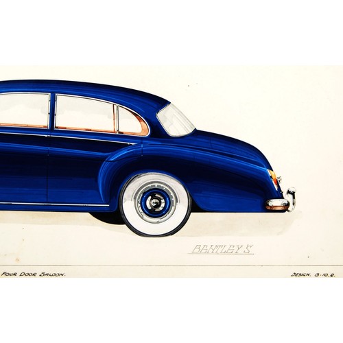 157 - Bentley S Design B.10.R by James YoungOriginal colour design artwork in pen on card.c.20 x 45cm wide... 