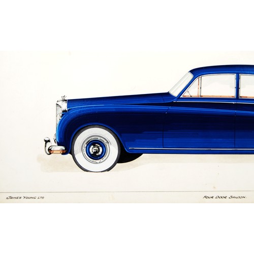 157 - Bentley S Design B.10.R by James YoungOriginal colour design artwork in pen on card.c.20 x 45cm wide... 