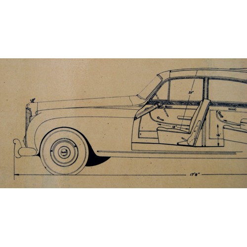 157 - Bentley S Design B.10.R by James YoungOriginal colour design artwork in pen on card.c.20 x 45cm wide... 