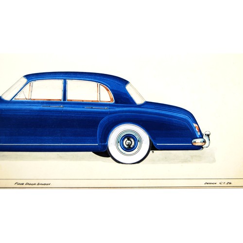 158 - Bentley Four Door Saloon Design C.T.29 by James YoungOriginal colour design artwork in pen on card.c... 