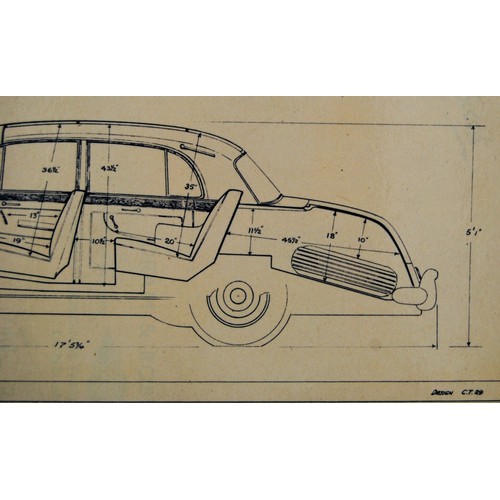 158 - Bentley Four Door Saloon Design C.T.29 by James YoungOriginal colour design artwork in pen on card.c... 
