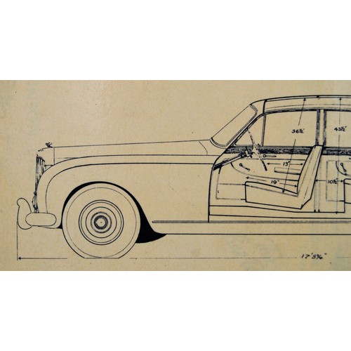 158 - Bentley Four Door Saloon Design C.T.29 by James YoungOriginal colour design artwork in pen on card.c... 