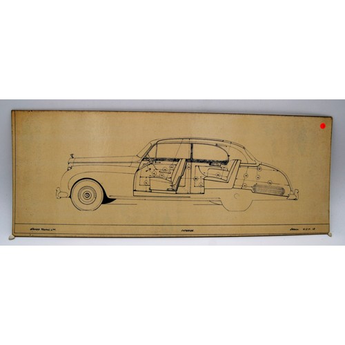 156 - Rolls Royce Silver Wraith Design W.R.M.12 by James YoungOriginal colour design artwork in pen on car... 