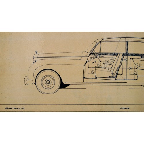 156 - Rolls Royce Silver Wraith Design W.R.M.12 by James YoungOriginal colour design artwork in pen on car... 
