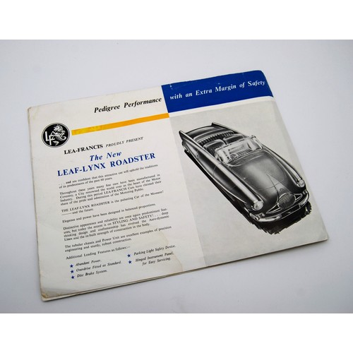 128 - Lea Francis Lynx - collection of promotional materialsA number of promotional items for the Lea Fran... 