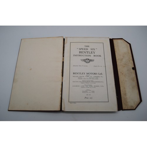 129 - Bentley Speed Six Instruction Book Note: this item has loose pages, but is completeSecond Edition, n... 