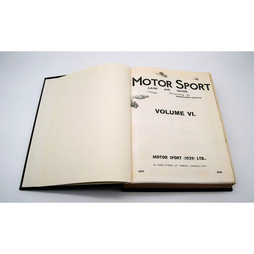 136 - Motor Sport Volume 6Numbers 1 to 12, bound in black and gold, without covers.