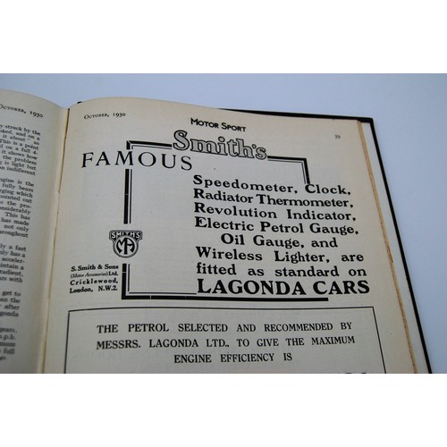 136 - Motor Sport Volume 6Numbers 1 to 12, bound in black and gold, without covers.