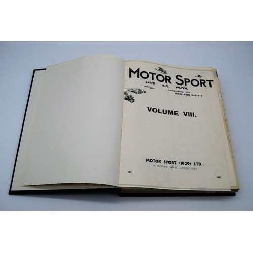 137 - Motor Sport Volume 8Numbers 1 to 12, bound in black and gold, without covers.