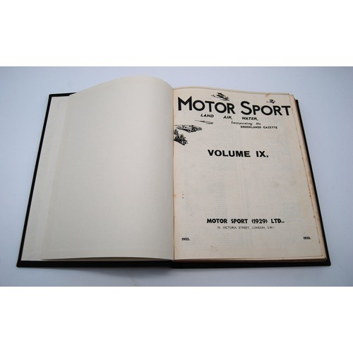 138 - Motor Sport Volume 9Numbers 1 to 12, bound in black and gold, without covers.