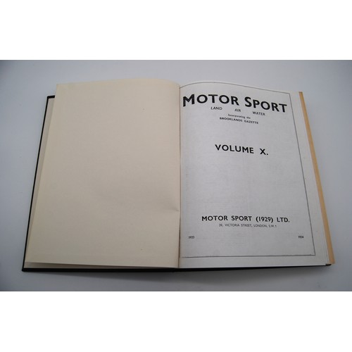 139 - Motor Sport Volume 10Numbers 1 to 12, bound in black and gold, without covers.