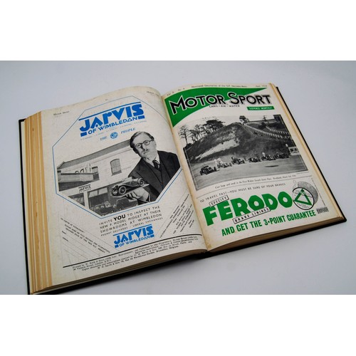 139 - Motor Sport Volume 10Numbers 1 to 12, bound in black and gold, without covers.